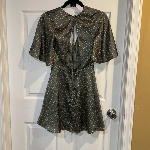 Sage, green polkadot, mini dress - Picture 2 of 2